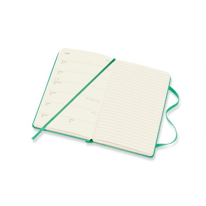 Moleskine Weekly Notebook Green hard pocket 2022