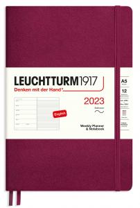 Kalender Leuchtturm1917 A5 Soft vecka/notes Port Red 2023