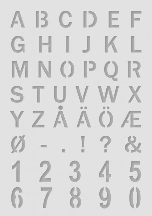 Schabloner Alfabet och siffror