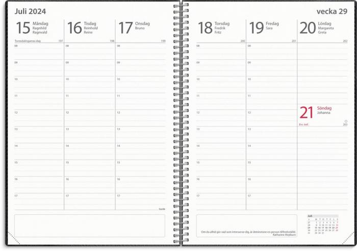 Kalender Study A5 Twist svart 2024-2025