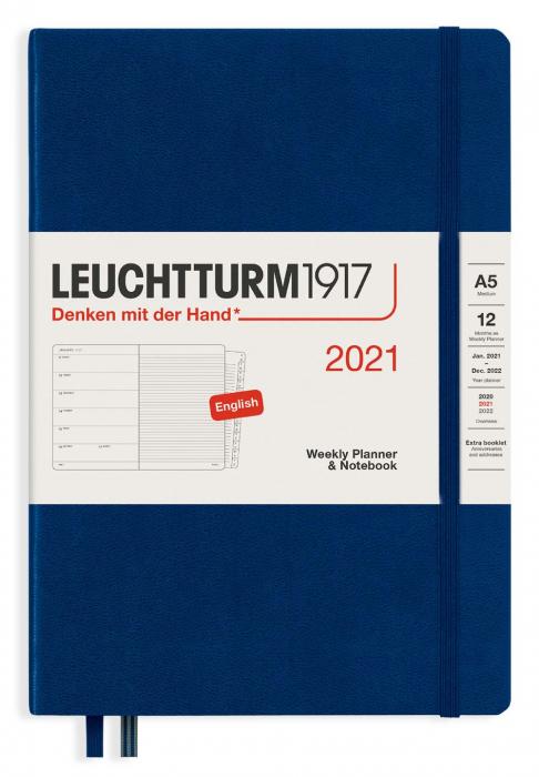 Kalender 2021 Leuchtturm1917 A5 vecka/notesuppslag Navy