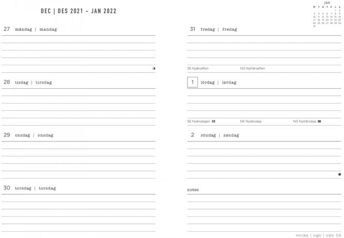 Kalender Letts Block A6 Teal studieret 2021-2022