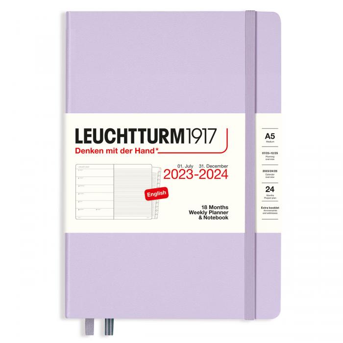 Kalender 2023-24 Leuchtturm1917 A5 vecka/notesuppslag Lilac