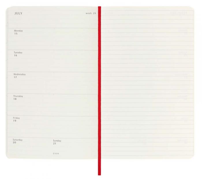 Moleskine Veckokalender L Soft röd 23/24