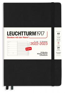 Kalender 2022-23 Leuchtturm1917 A5 vecka/notesuppslag svart