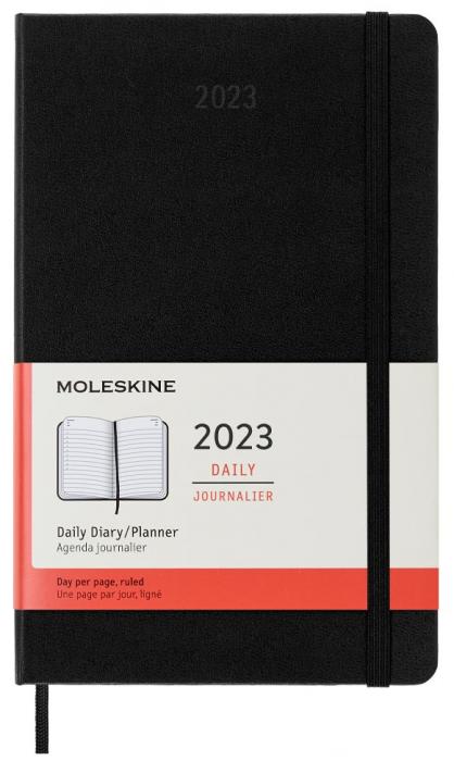 Moleskine Moleskine Daily Black Hard Large 2023 - Kalenderkungen.se
