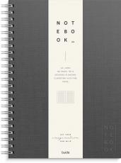 Notebook Textile dark grey lined A4 spiralbunden