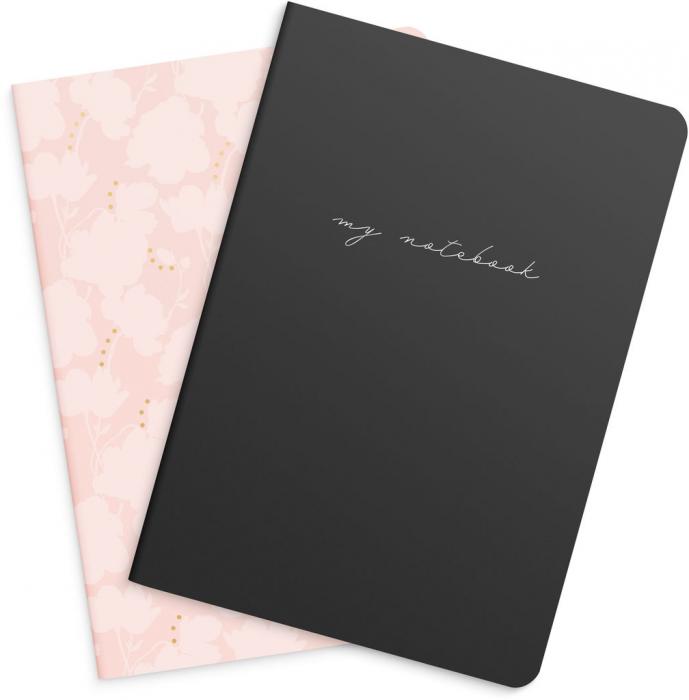 Notebook Flower & Notes A5 2-pack 