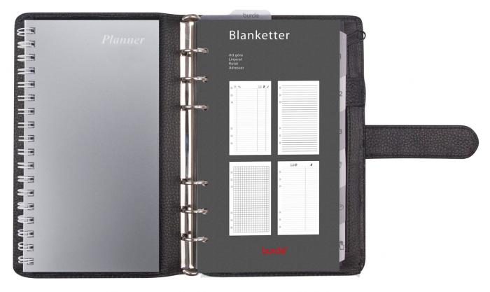 Planner Systemkalender svart skinn 2021