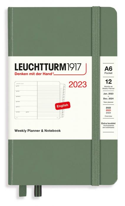 Kalender Leuchtturm1917 A6 vecka/notes Olive 2023