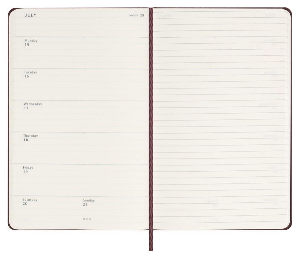 Moleskine Weekly Notebook Bergundy hard Large 2024