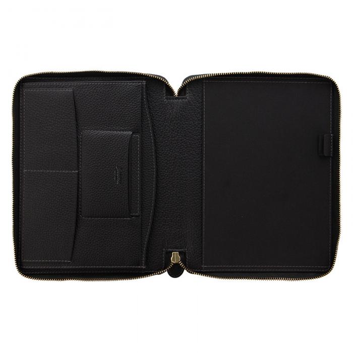 Classic Stitch Zip Folio Black