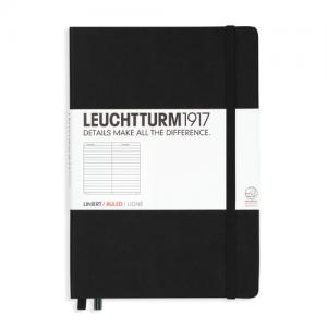 Leuchtturm Notebook A5 hard 249s Black linjerad