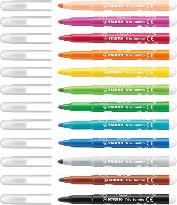 Färgpennor Stabilo Trio Jumbo 12-pack