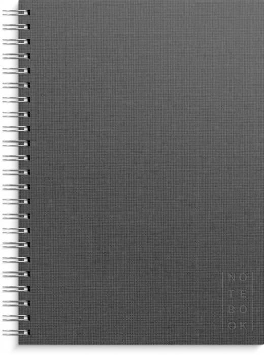 Notebook Textile dark grey lined A4 spiralbunden