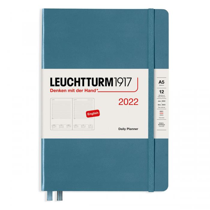 Kalender Leuchtturm1917 A5 Daily Planner Stone Blue 2022