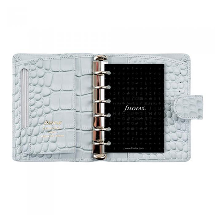 Filofax Classic Croc Pocket Silver