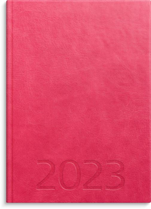 weekly a5 rosa konstläder 2023