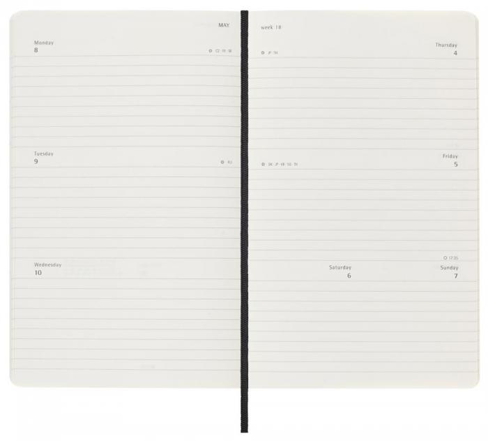 Moleskine Horizontal Weekly Black Soft Large 2023