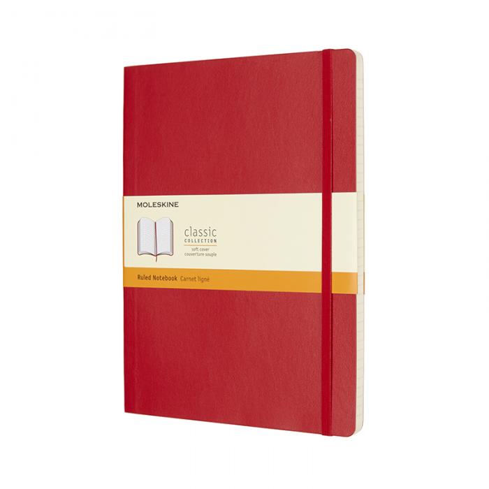 Moleskine Moleskine Classic Soft XL Ruled Notebook Red - Kalenderkungen.se