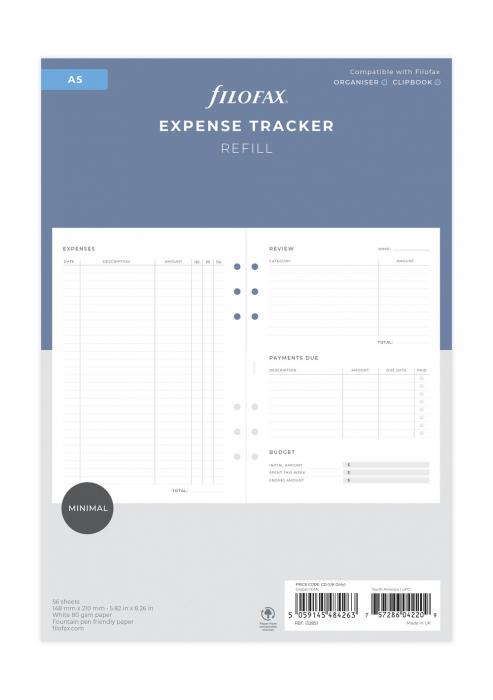 Filofax Expense Tracker Refill - A5
