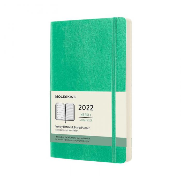 Moleskine Weekly notebook Large Green Soft 2022