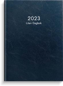 Liten dagbok blått konstläder 2023