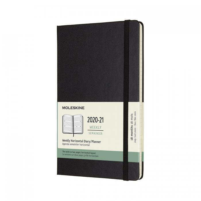 Moleskine Moleskine Horizontal Weekly Black Hard Large 20/21 - Kalenderkungen.se