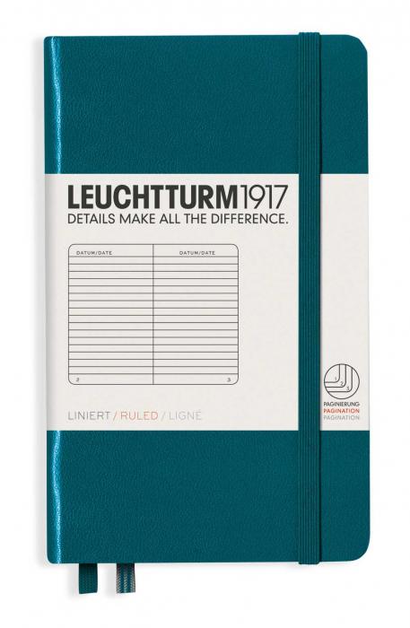 Leuchtturm A6 hard 185s Pacific Green linjerad