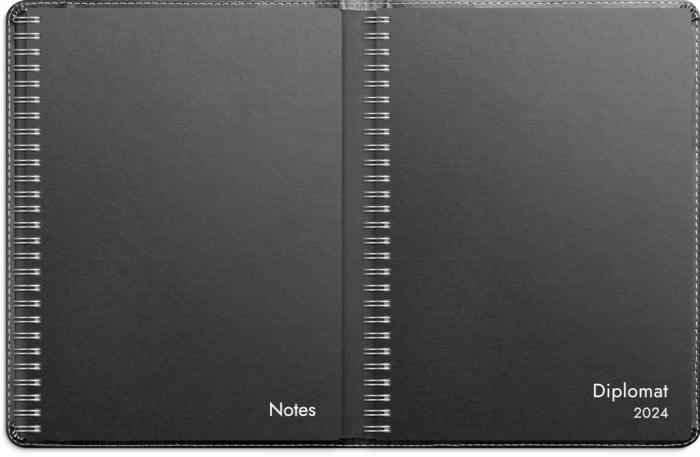 Stora Noteskalendern svart konstläder 2024