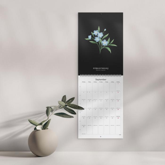 Väggkalender Illustrerad blomster 2024