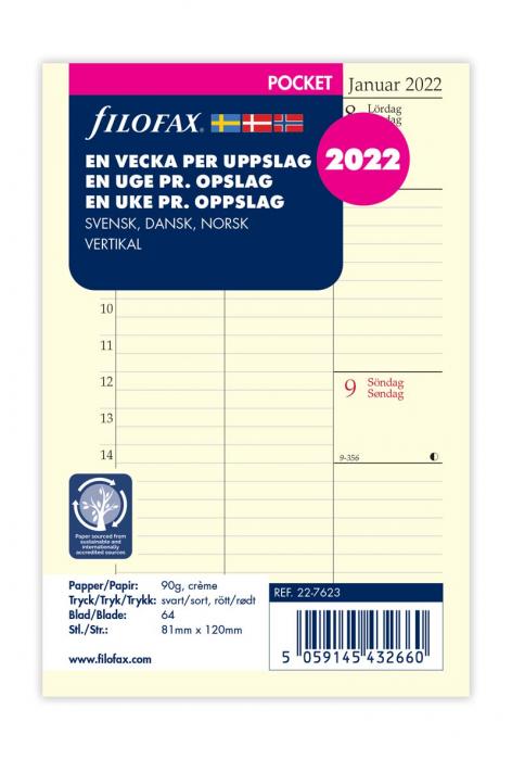 Filofax Dagbok Pocket vertikal 2022