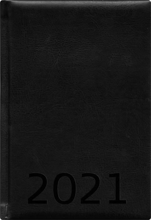 weekly a5 svart konstläder 2021