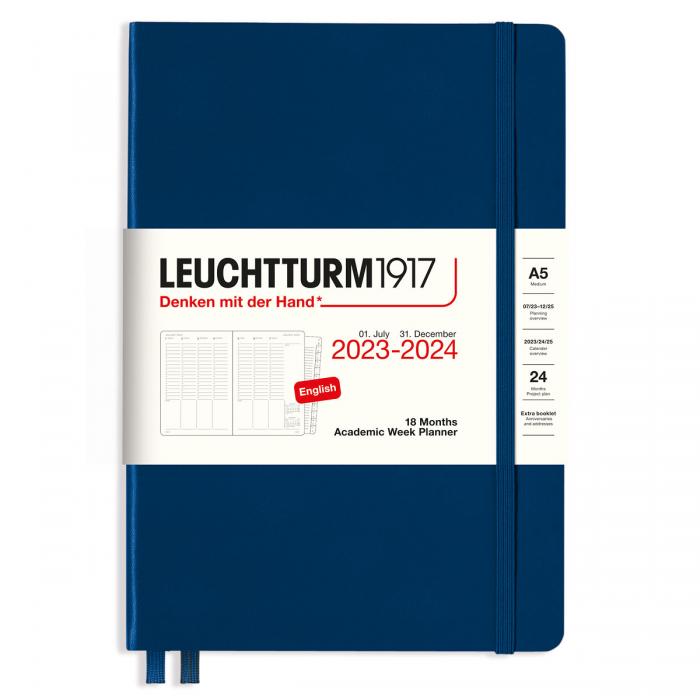 Kalender 2023-24 Leuchtturm1917 A5 vecka/uppslag Navy