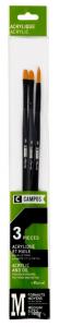 Syntetpenselset Campus 3 acrylic brushes M