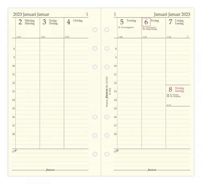 Filofax Dagbok Vertikal Personal v/u 2023