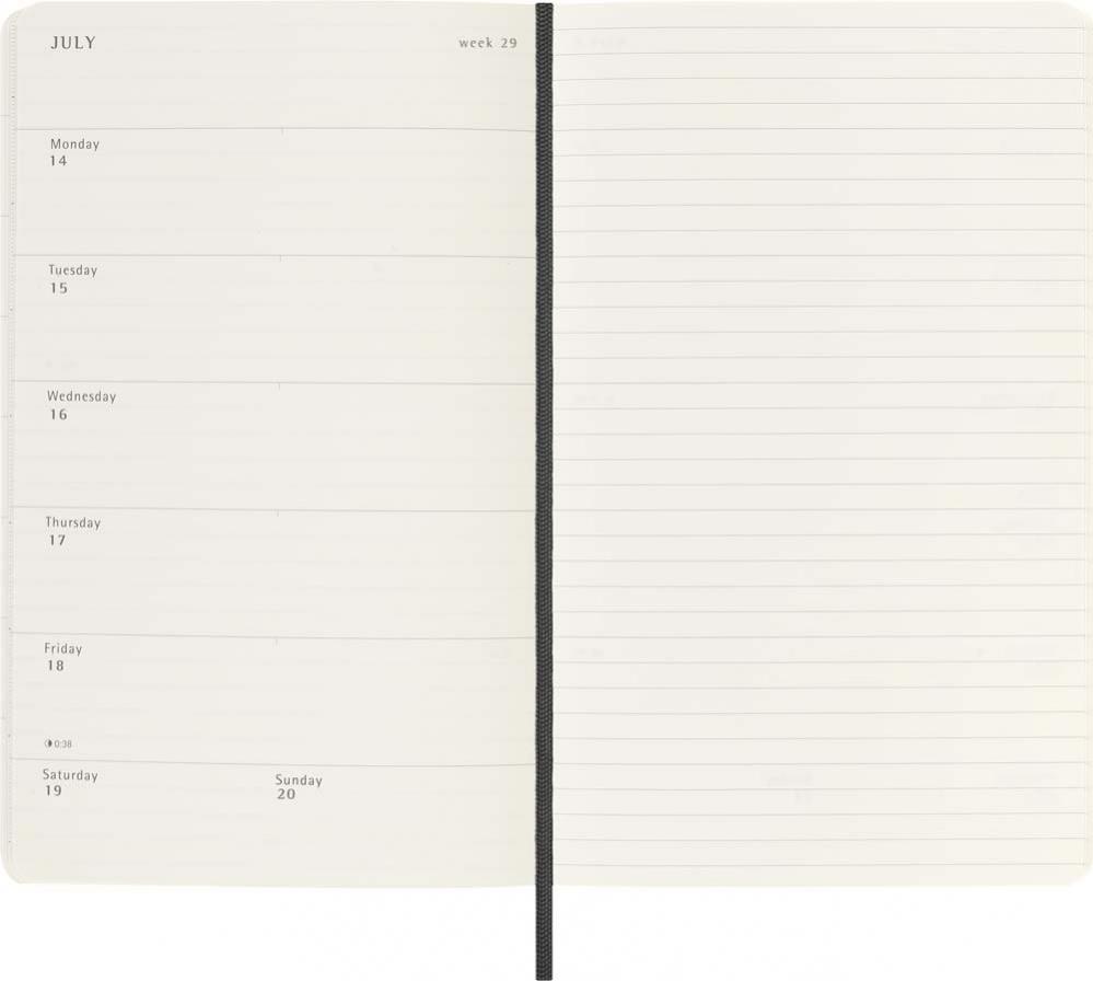Moleskine Weekly notebook Large Black Soft 2025