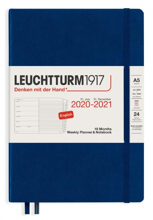 Leuchtturm1917 Kalender 2020-21 Leuchtturm1917 A5v/notes Navy - Kalenderkungen.se