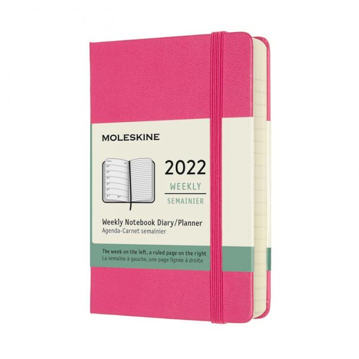 Moleskine Weekly Notebook Pink hard pocket 2022