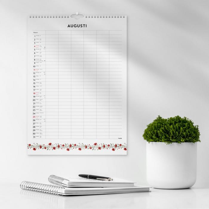 Familjekalender 2024 Illustrerad blomster