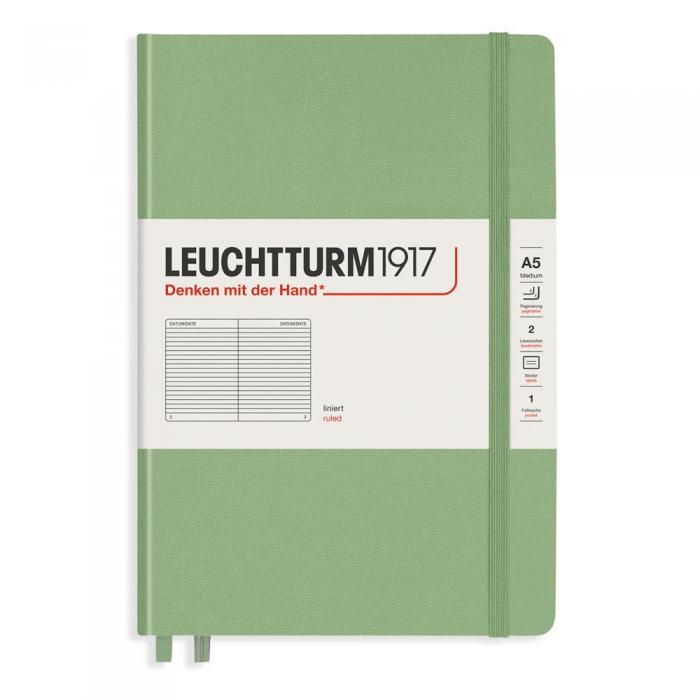Leuchtturm Notebook A5 hard 249s Sage linjerad