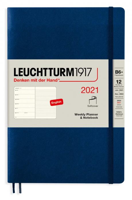 Kalender 2021 Leuchtturm1917 B6 vecka/notesuppslag Soft Navy