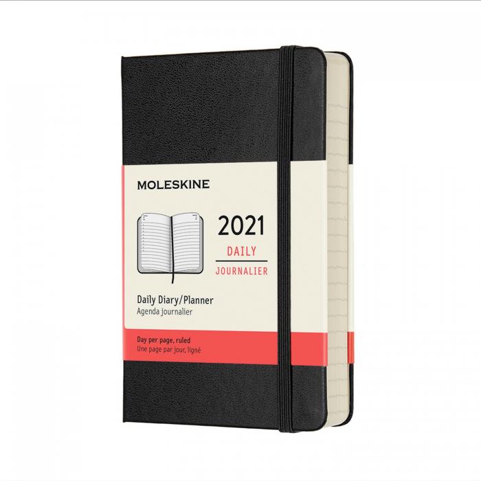 Moleskine Moleskine Daily Black Hard Pocket 2021 - Kalenderkungen.se