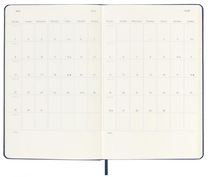 Moleskine Weekly Notebook Blue hard Large 2023