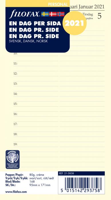 Filofax dagbok personal dag/sida 2021