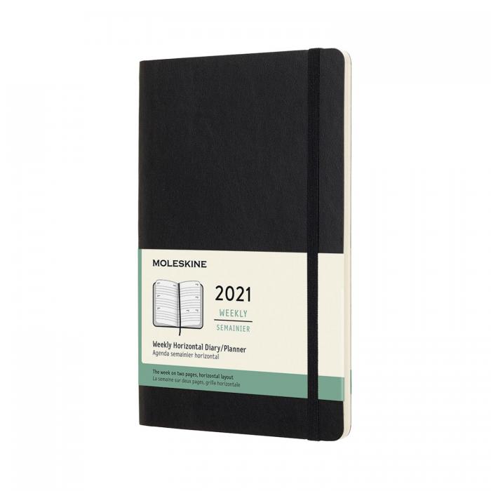 Moleskine Horizontal Weekly Black Soft Large 2021