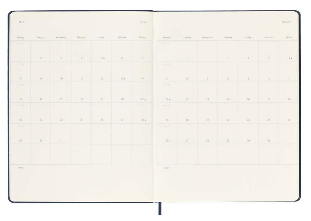 Moleskine Veckokalender XL Svart hard 23/24