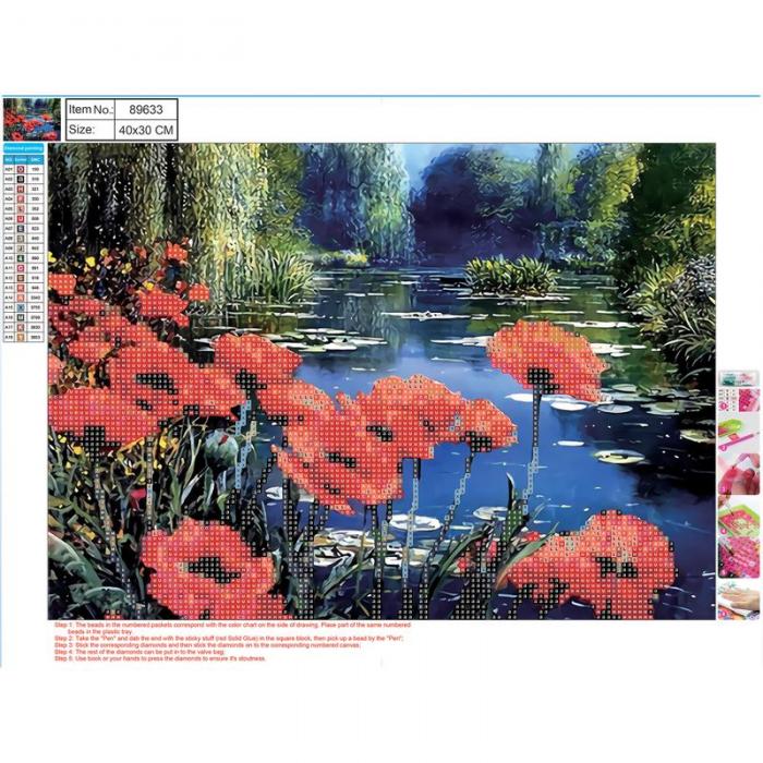 Prlmosaik Diamond 30x40cm Blommor vid sj