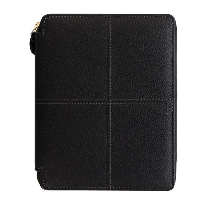 Classic Stitch Zip Folio Black