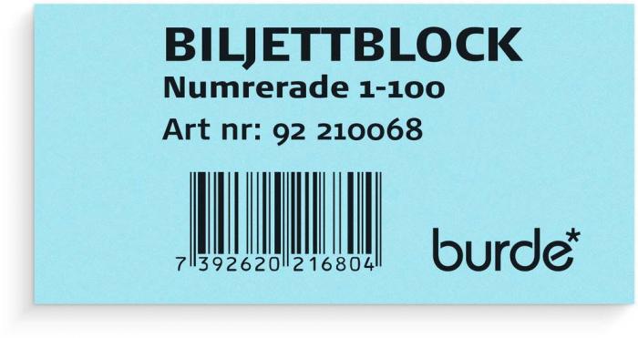 Biljettblock bl 